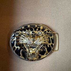 Tiger belt buckles gold or silver 3D design